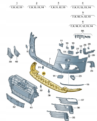 Audi A3 Sedan Ön Tampon Orta Parça 8V5807233