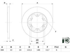 BOSCH 0986479D43 Arka Fren Diski Ford Transit V-363 BK31 2A315 BD