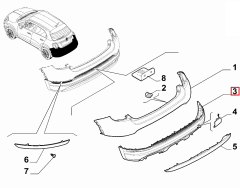 500X Arka Tampon Alt parça  2015-2018 735622252