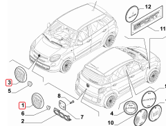 Fiat Egea Ducato Doblo 500X 500L Ön Arka Amblem / Logo / Arma Yapışmalı 735578621