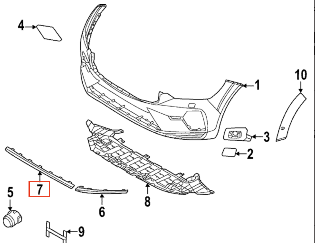 VOLVO XC60 Tampon Ön Orta Krom Kaplama 32227904