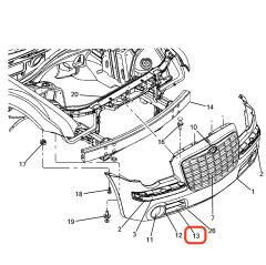 Chrysler 300 Ön Sol Tampon Izgarası K04806085AA