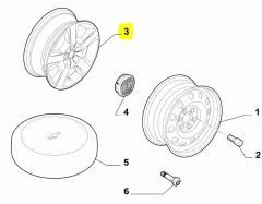 OPAR 51986284 Fiat Doblo Alüminyum Jant 15'' 5 Bijon