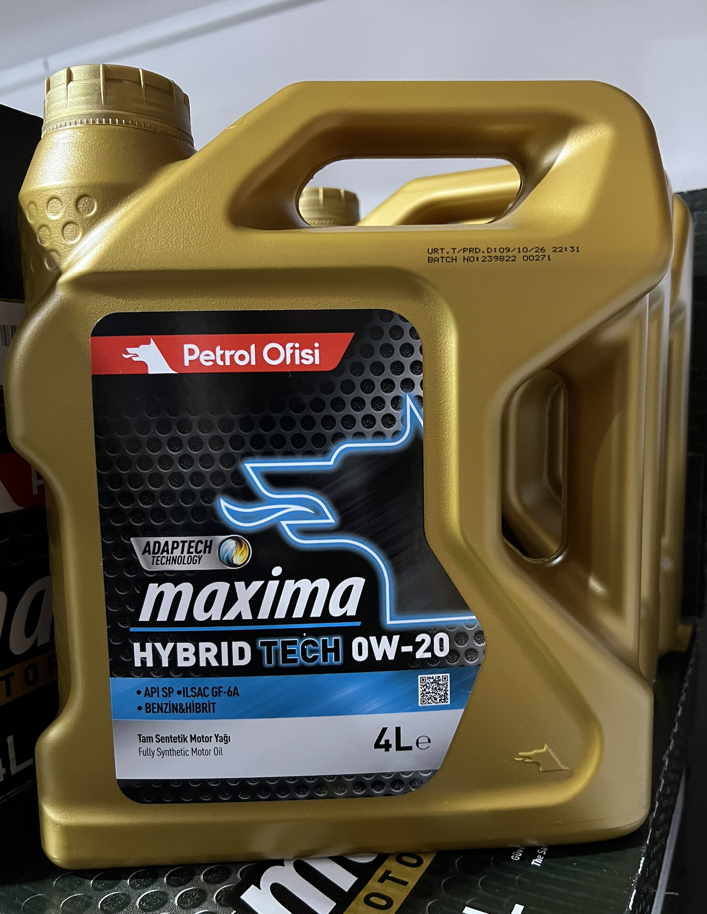Petrol Ofisi Maxima HYBRID TECH 0W20 Motor Yağı 4 LİTRE