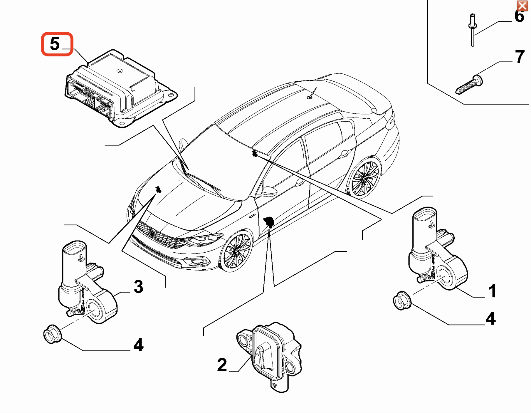 Fiat Egea Airbag Beyni - Hava Yastığı Modülü 52085713