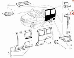 Fiat Doblo Arka Sol Direk Sacı OPAR 51754908