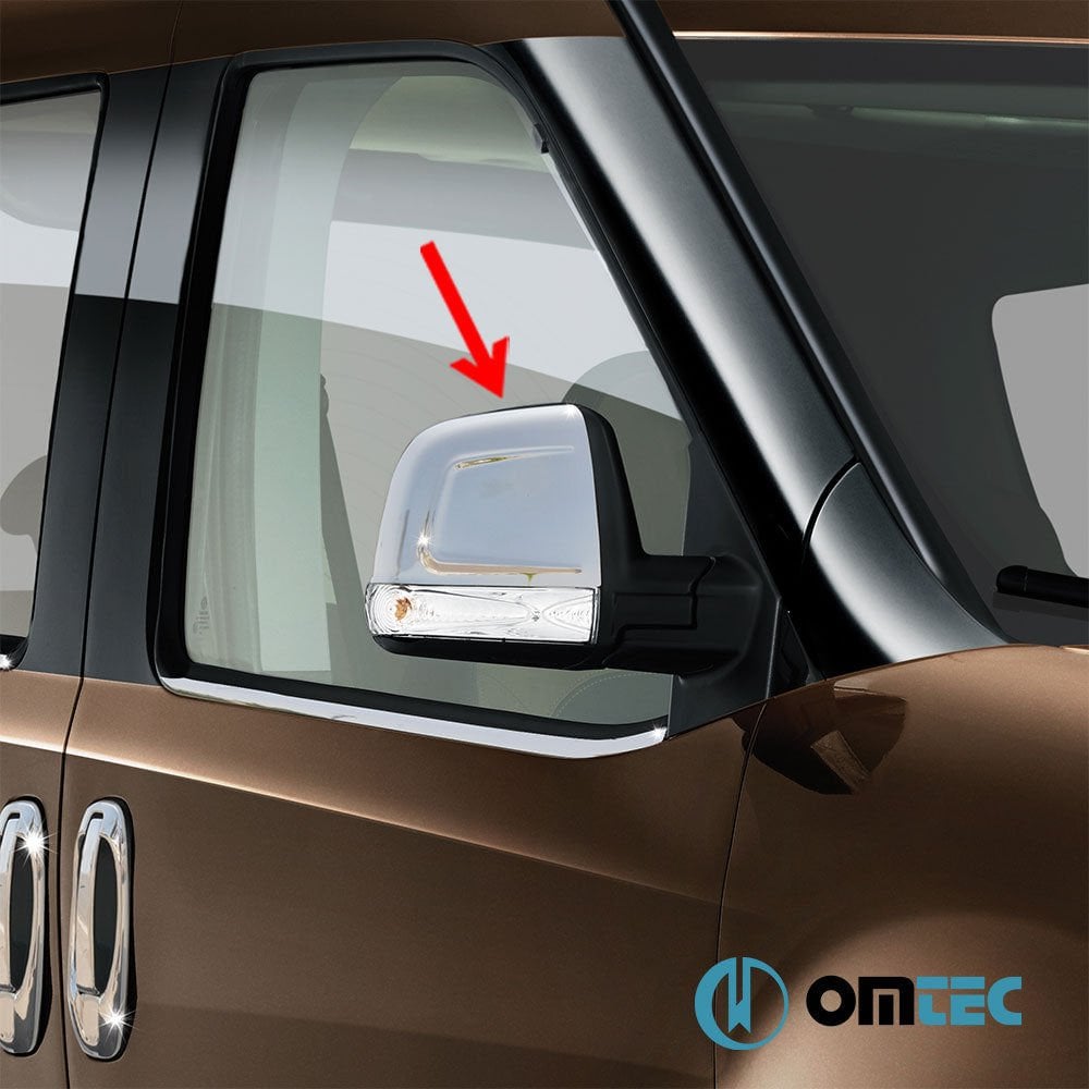 Doblo / Combo Ayna Kapağı Paslanmaz Çelik (Parlak) Omtec 2524111