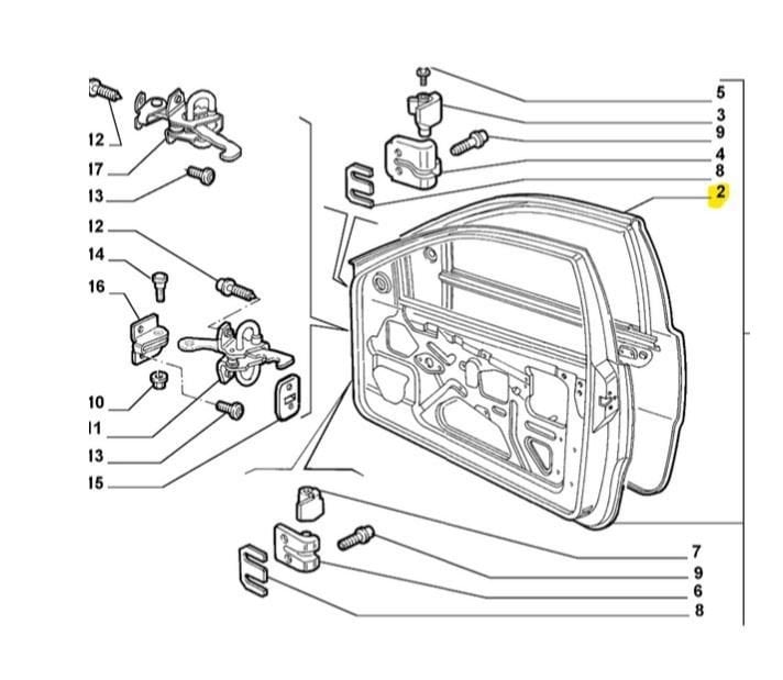 FIAT Punto Ön Sağ Kapı Sacı 95460207