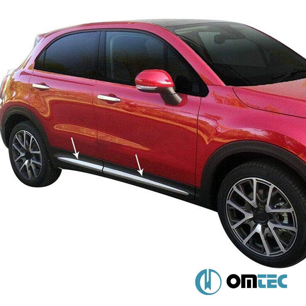 OMTEC 2541131 Yan Kapı Çıtası 4 Parça Paslanmaz Çelik (Parlak) - Fiat 500X - SUV 334 - (2015 - )