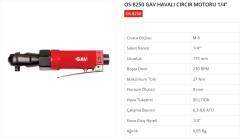 GAV Havalı Cırcır Motoru 1/4 OS-8250