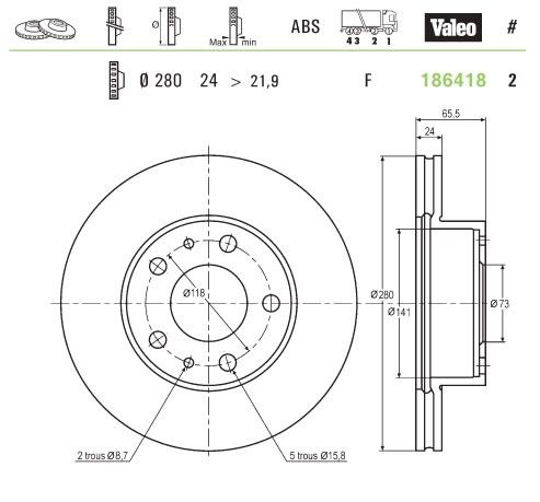 FIAT Ducato Jumper Ön Fren Disk 71738905