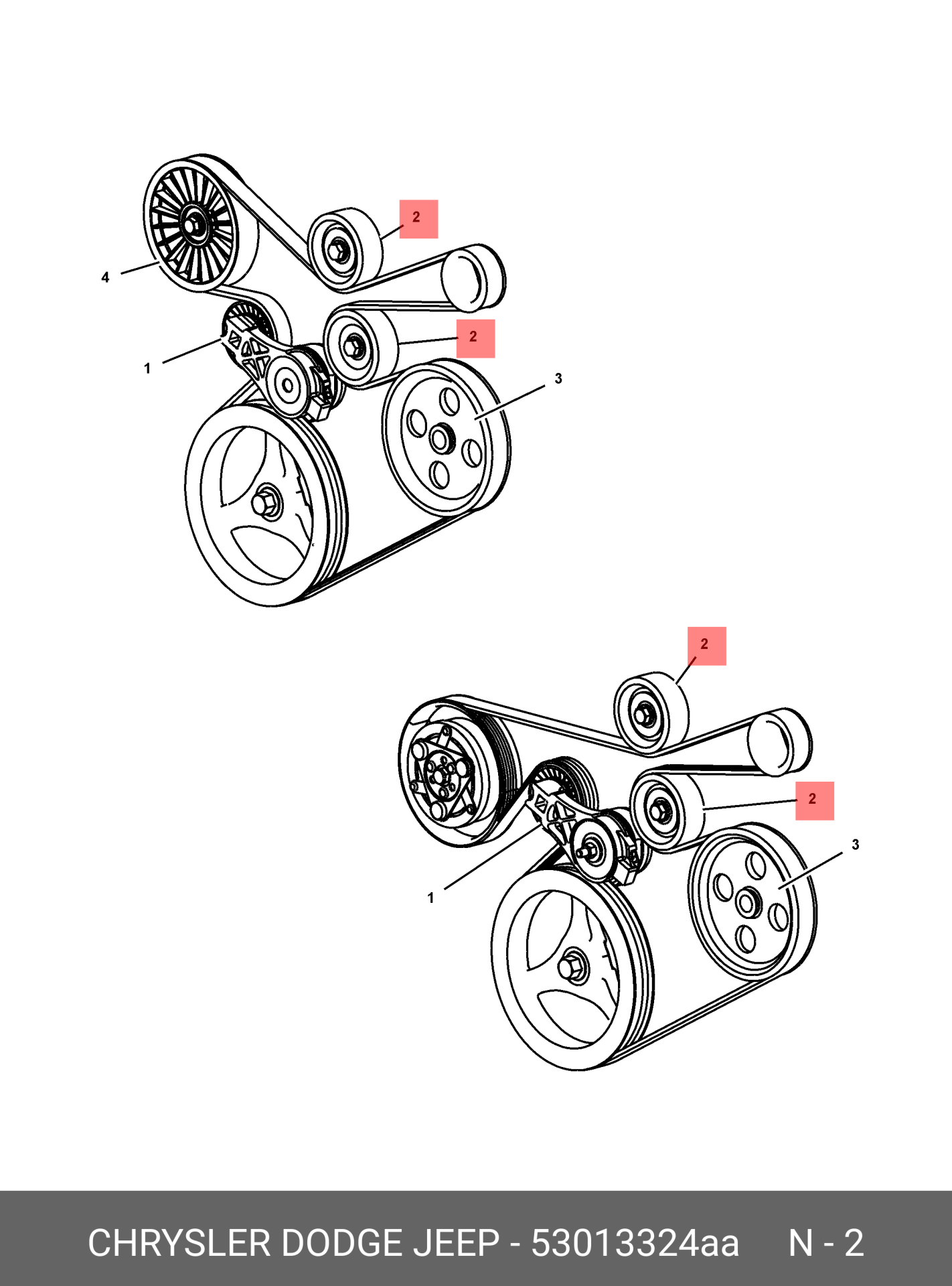 JEEP LIBERTY WRANGLER V Kayışı Gergi Bilyası Komple MOPAR 53013324AA