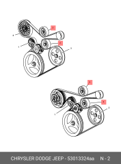 JEEP LIBERTY WRANGLER V Kayışı Gergi Bilyası Komple MOPAR 53013324AA