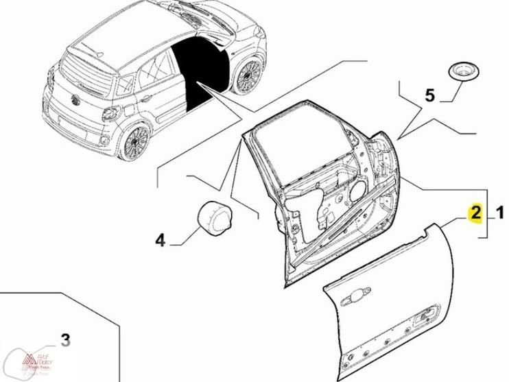 FIAT 500L Ön Sol Kapı Sacı OPAR 51883218