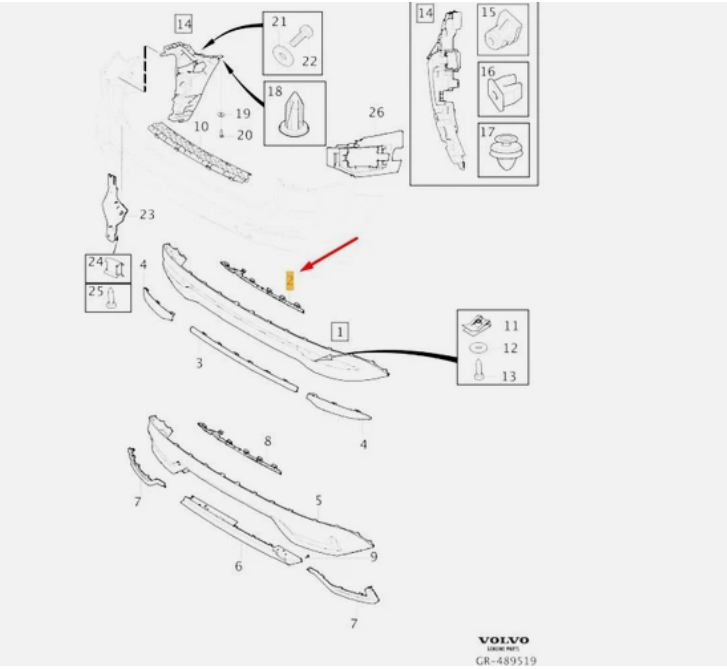 VOLVO XC60 Arka Tampon Tutucu 32136221