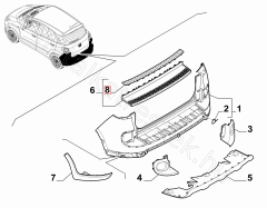 Fiat Arka tampon kaplaması 500L 735578747