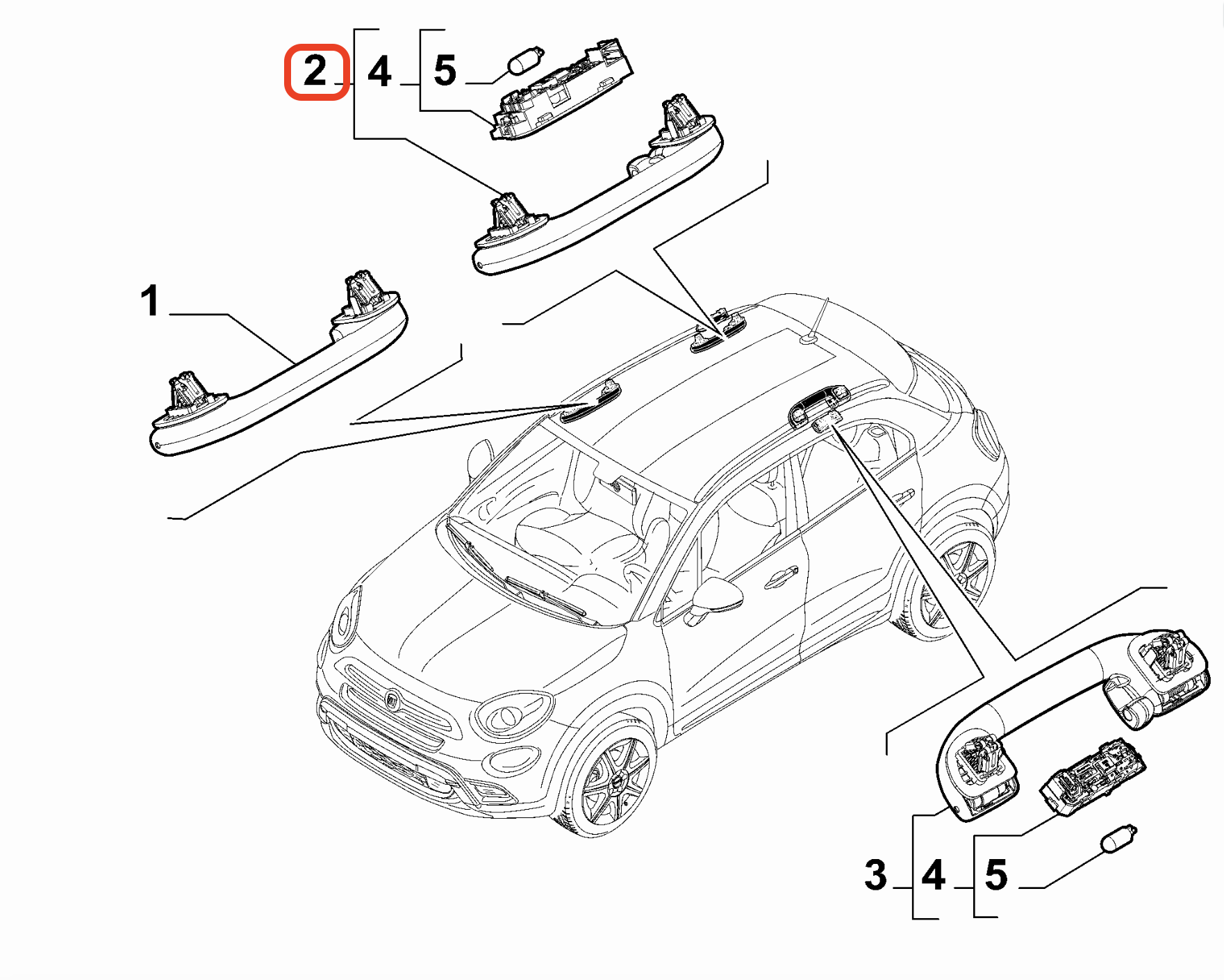 Fiat 500X Jeep Renegade Sağ Arka Tavan Tutamak OPAR 735599305