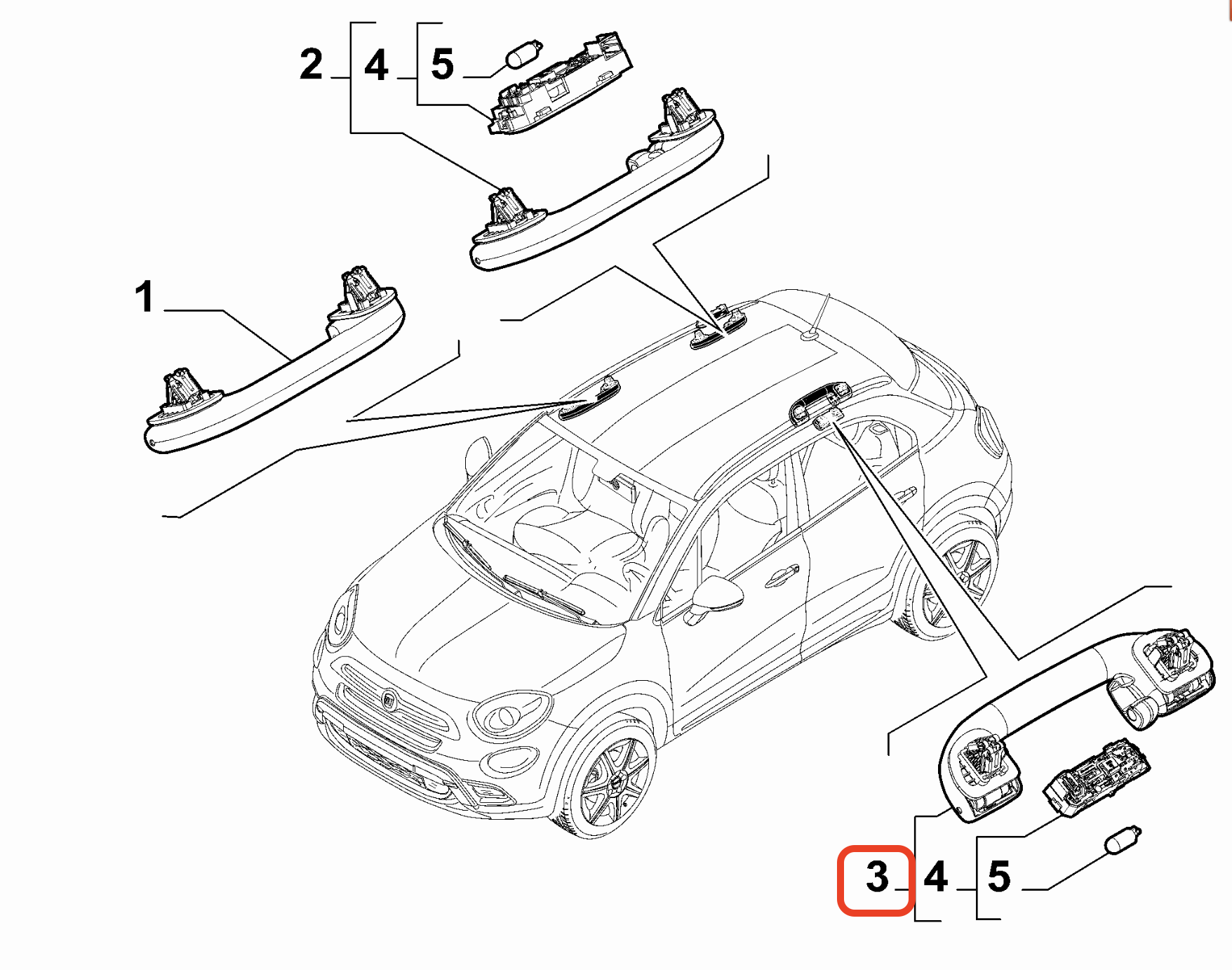 Fiat 500X Jeep Renegade Sol Arka Tavan Tutamak 735599306