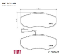 FIAT/PEUGEOT/CITROEN Ducato/Boxer/Jumper Ön Fren Balata - Kısa Şase - Fişli Küçük Tip - Ricambi Originali - 71752979