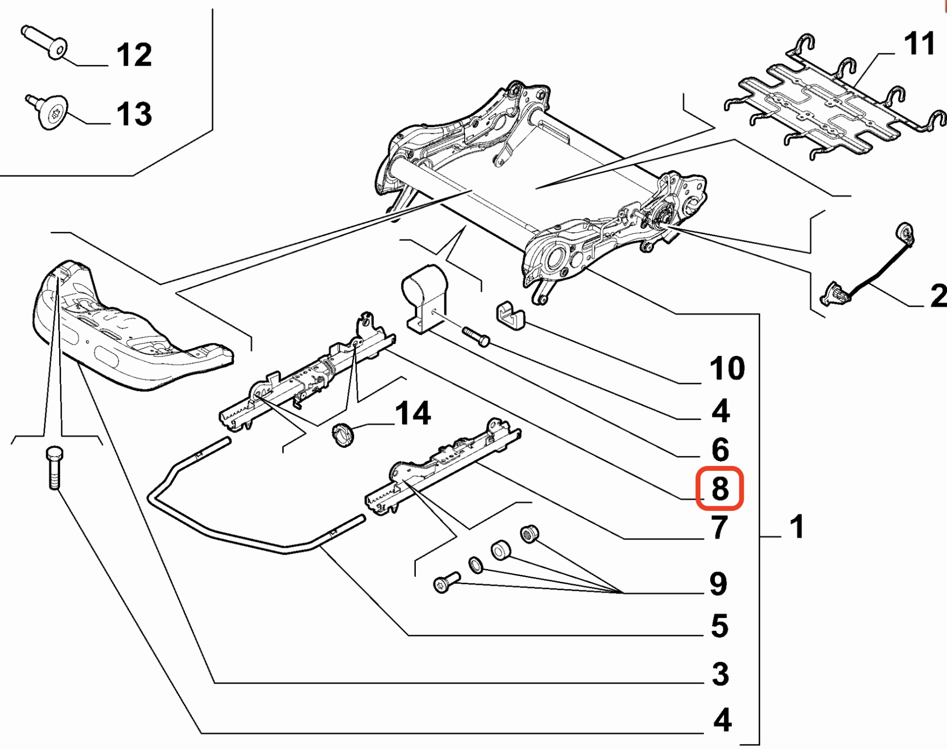 Fiat 500X Jeep Renegade Yolcu İç Koltuk Ayarlayıcısı 51960055