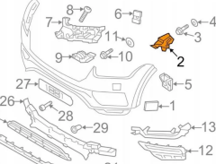 Volvo XC90 2019-2021 Ön Sol Tampon-Çamurluk Braketi 31353403
