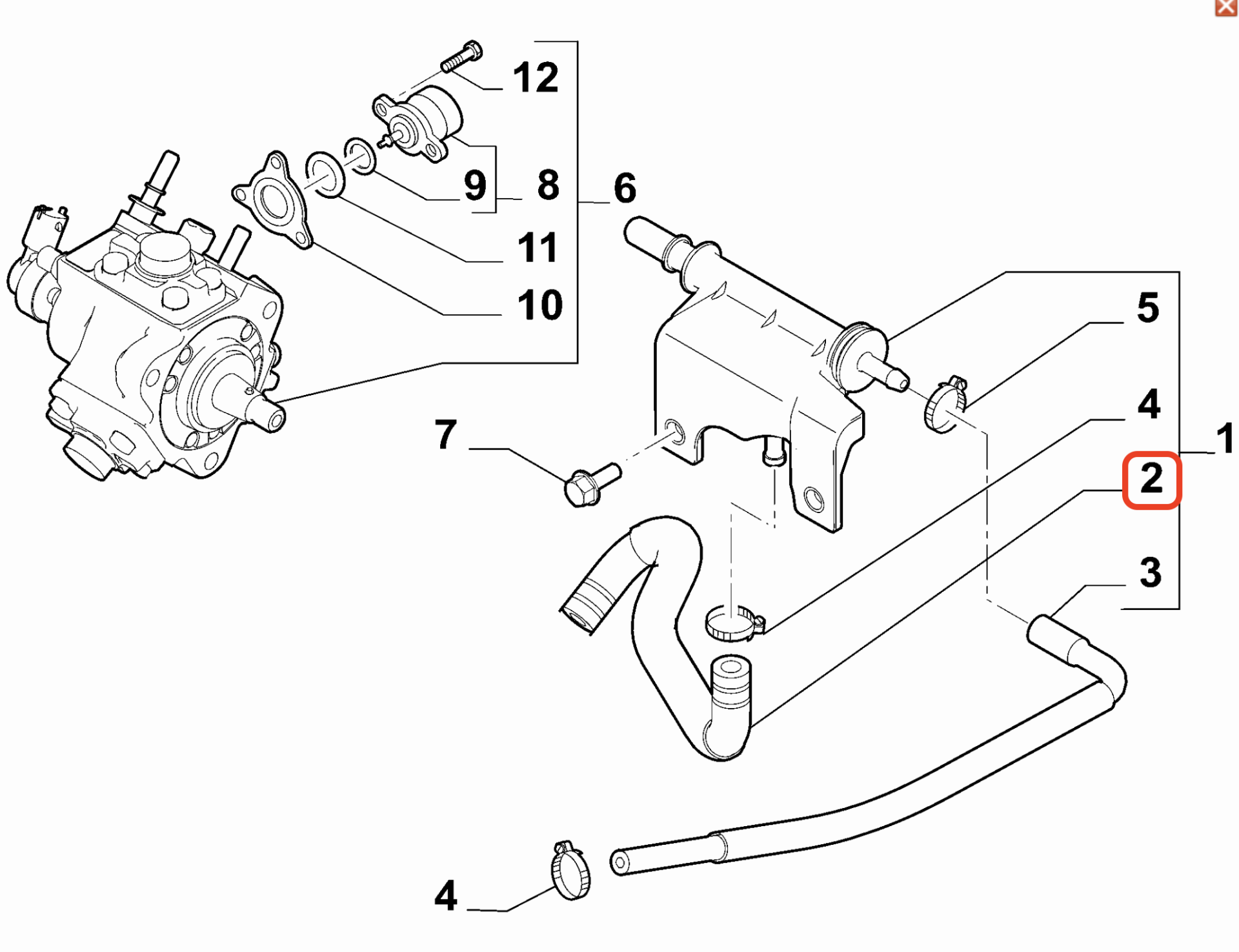Fiat 500X Doblo Jeep Renegade Enjeksiyon Pompa Hortumu | RICAMBI Originali 46351489