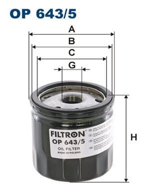FILTRON OP643/5 CLIO 4  Yağ Filtresi 152089599R
