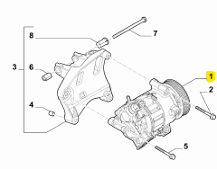 OPAR 52017359 Fiat Egea Klima Kompresörü 51883101 / 51986964 / 52003007