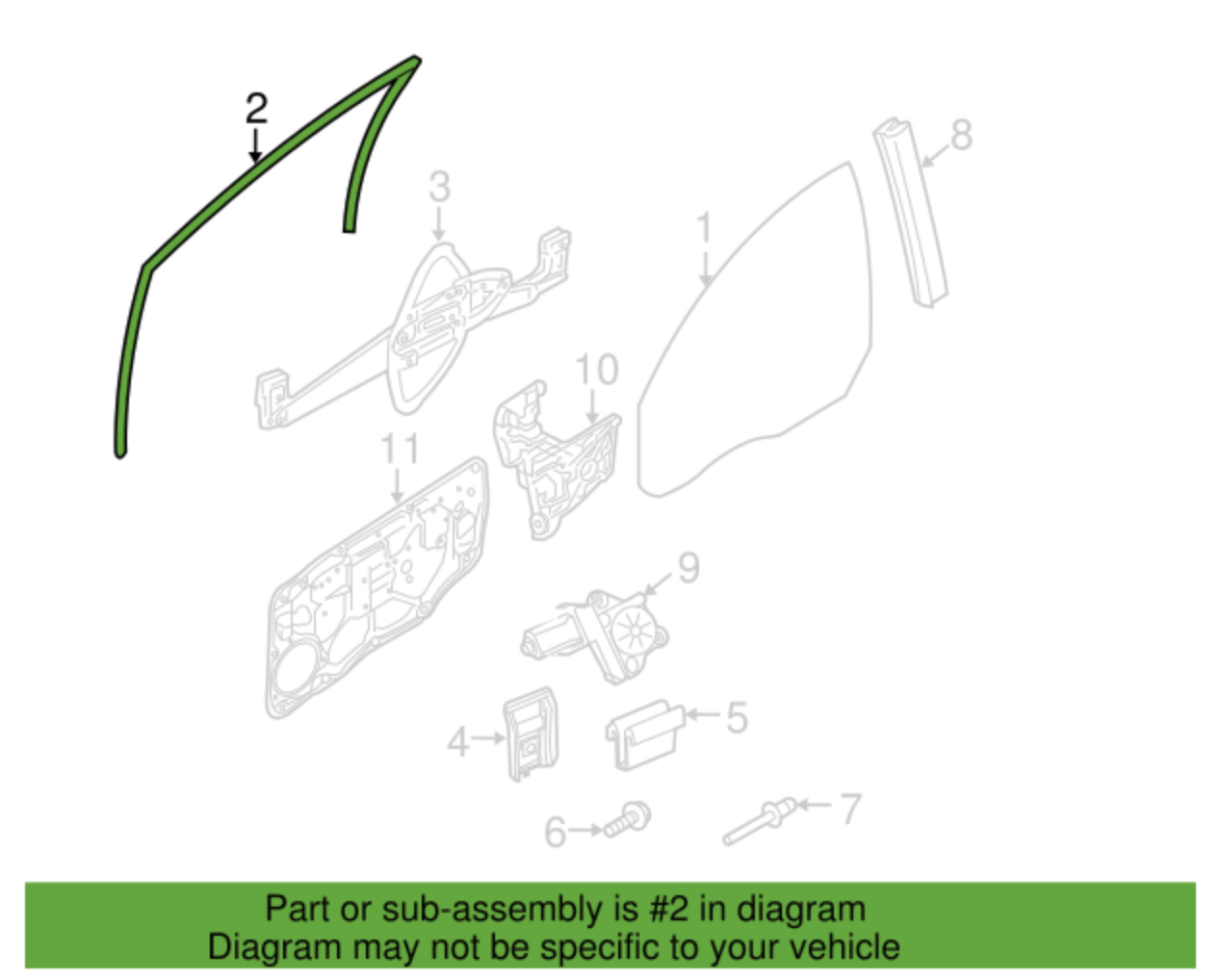 VOLVO Ön Sağ Kapı Cam Fitili 31371177