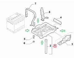 ALFA FIAT Mito Punto Akü Alt Tablası / Taşıyıcı Bakalit 51895380