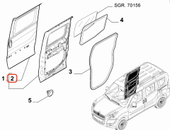 Fiat Doblo Sağ Sürgülü Kapı Dış Sacı OPAR 52112444 / 51952362
