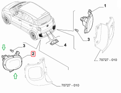 FIAT 500L Sağ Geri Vites Lambası 51959332