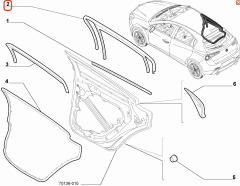 OPAR 50511609 Alfa Giulietta Arka Kapı Cam Fitili Sızdırmaz Conta