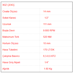 GAV Havalı Somun Sökme 1/2 AT-500M