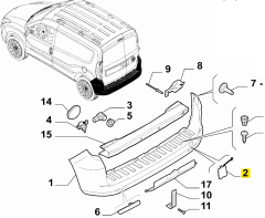 FIAT Doblo Tampon Çeki Demir Kapağı 735516619