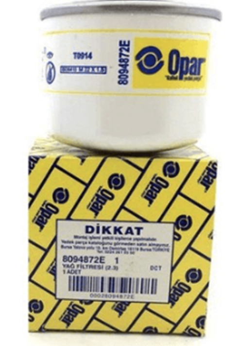 Ducato Jumper Boxer 2.3 Yağ Filtresi Euro 5 OPAR 8094872E