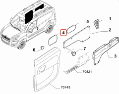 OPAR 735501940 Fiat Doblo Arka İç Panel Kapak