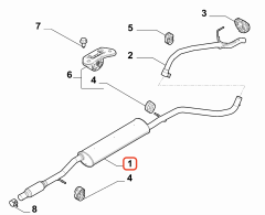 Fiat 500 Panda Orta - Arka Komple Egzoz 52212980