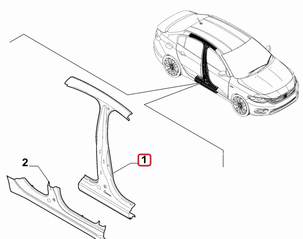 Fiat Egea Orta Sol Direk Kaplama Travers 52055608