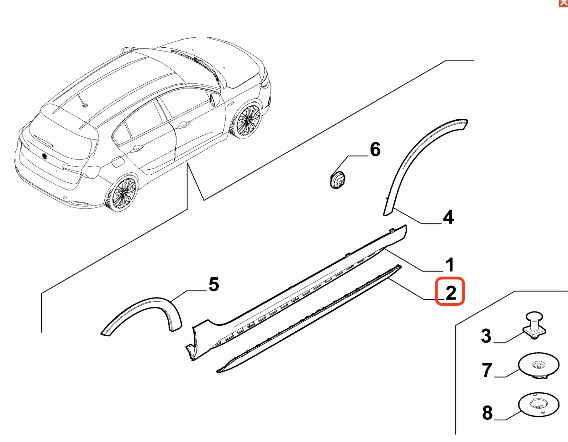 Fiat Egea Sağ Marşpiyel Çıtası OPAR 735740634