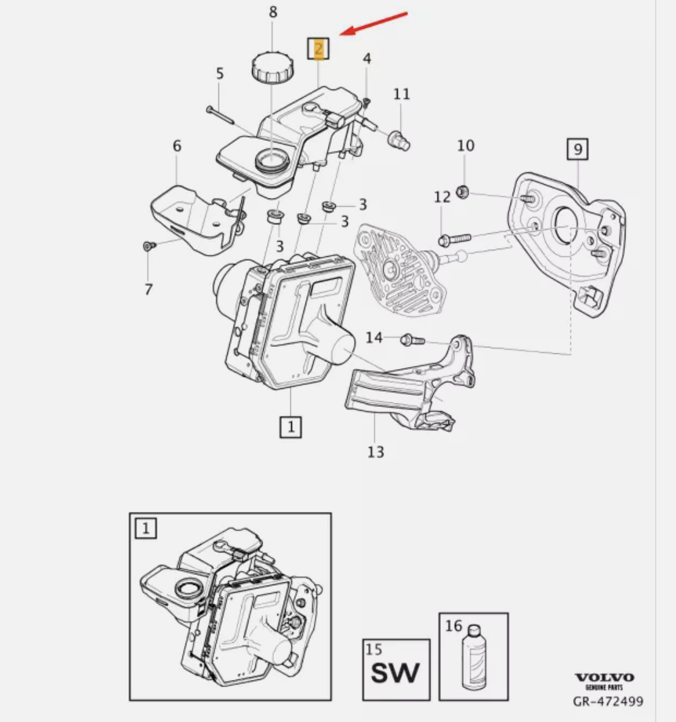 VOLVO Fren Hidroliği Haznesi 32333641 : 32281311