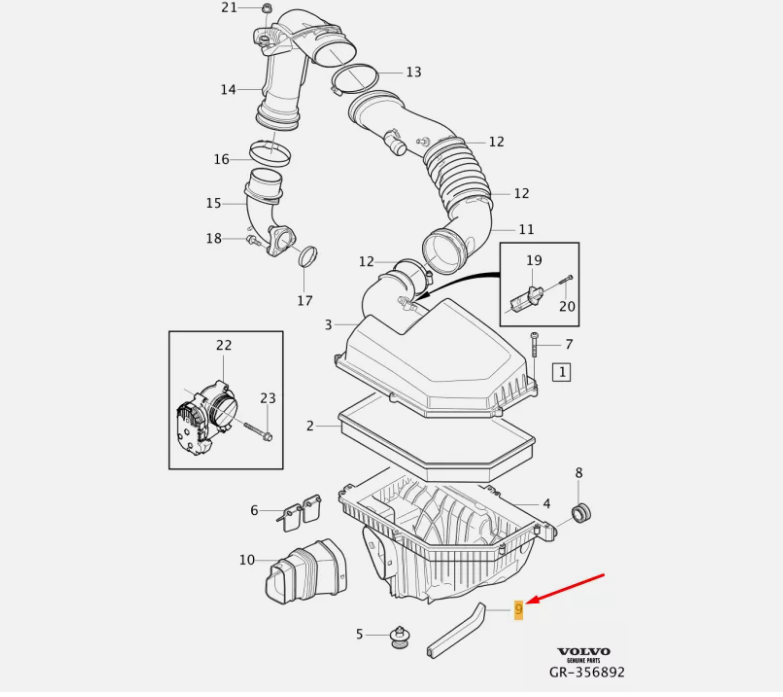Volvo S60 S80 XC60 XC70 Hava Filtre Kazan Lastiği 31261648