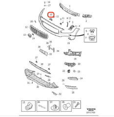 Volvo S90 Ön Tampon Darbe Sensör Braketi 31455603