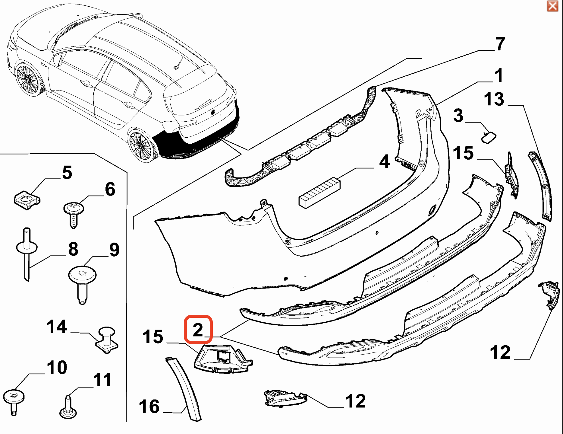 Fiat Egea Arka Tampon Alt Parça OPAR 735638122