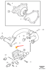 Volvo Ford Mazda 1.4-1.5-1.6 Dizel Termostat Contası ( Siyah ) 31492538 / 30735094 / 3M5Q9K462CA / Y60115176A