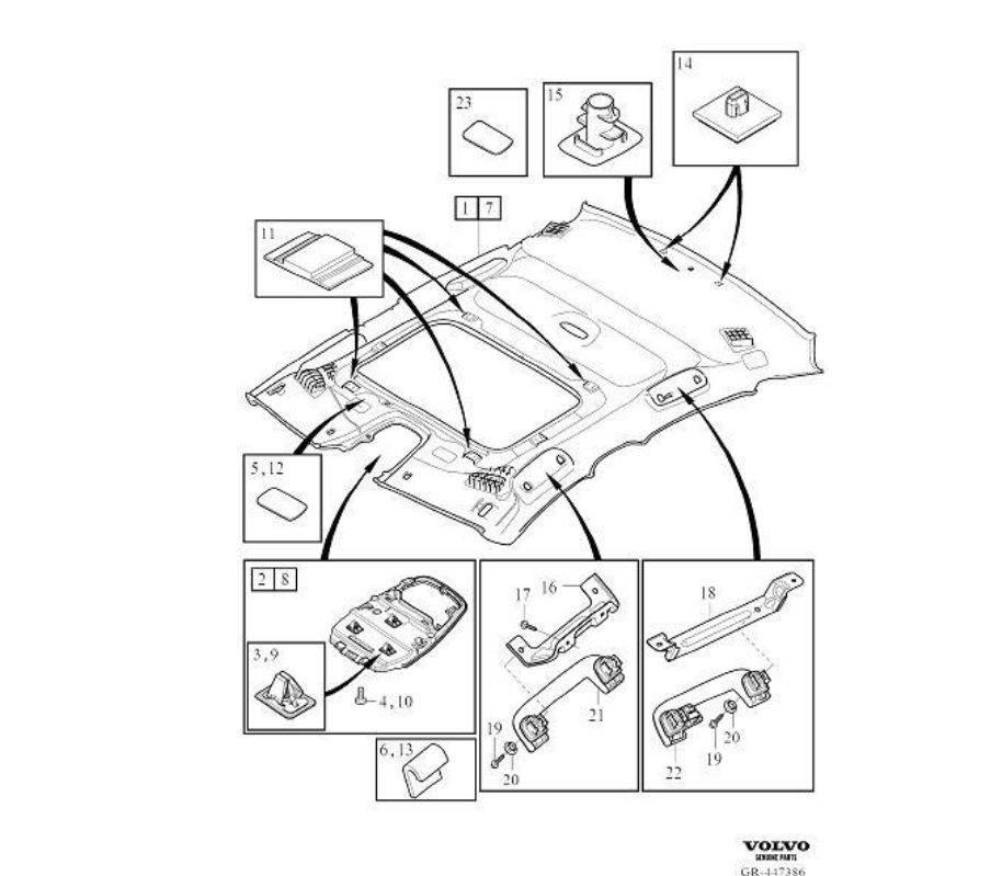 VOLVO S90 Tavan Döşemesi 32226065