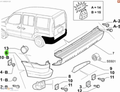 FIAT Doblo ( I ) EM Arka Sol Köşe Tampon 735279118 / 55171385 / 735294626