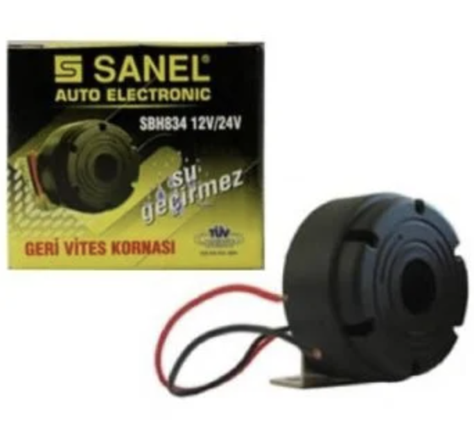 Sanel Su Geçirmez Geri Vites Kornası 12V 24V Uyumlu SBH834