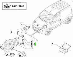 FIAT Fiorino Ön Sol Far 52086844