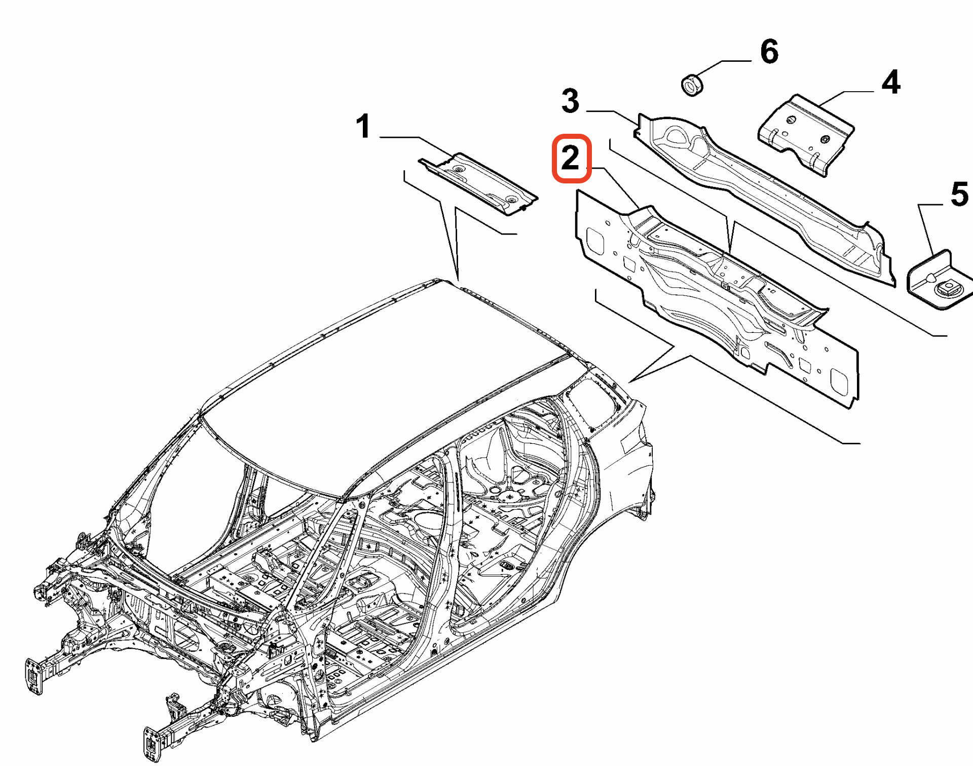 OPAR 51981472 Fiat 500L Arka Gövde İskelet